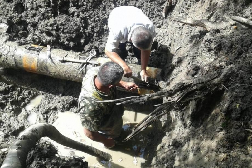 В Магарамкентском районе ведутся работы по ремонту водопроводных сетей