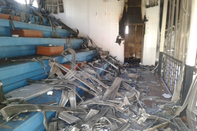 Пожар произошел в спортивной школе села Курах