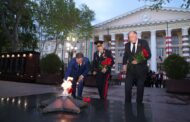 Абдулмуслим Абдулмуслимов принял участие в зажжении Вечного огня у мемориала памяти сотрудникам МВД