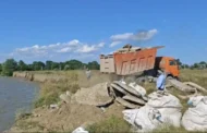 В Султанянгиюрте укрепляют берег от паводков