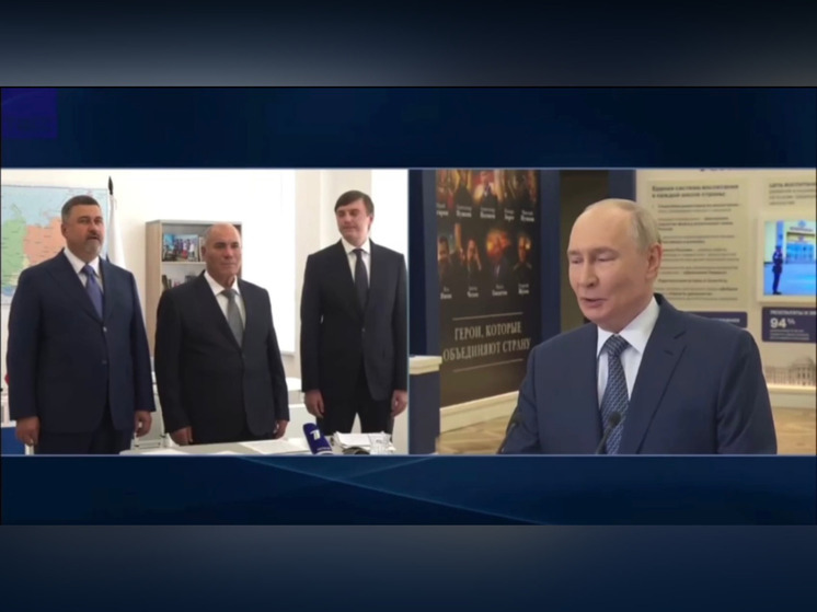 Президент Путин принял участие в открытии школы в селе Байрамаул